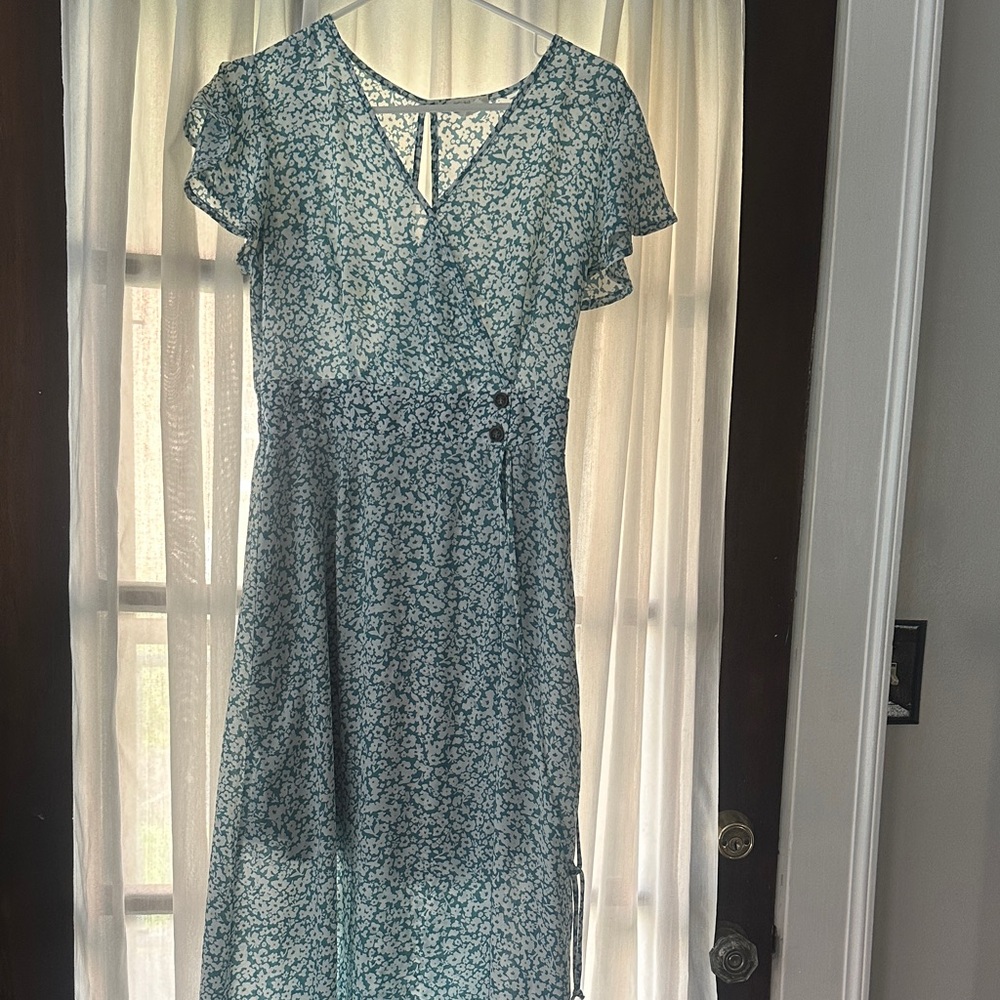 Sienna Sky Teal Floral Midi Dress